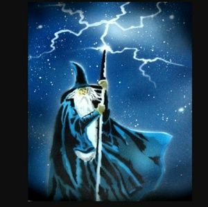 COPY - LIGHTNING WIZARD Airbrushed T-shirt Custom Made